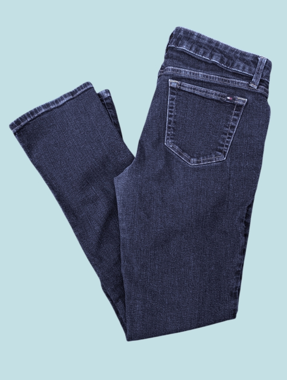 Tommy Hilfiger High Rise Straight Jeans - dark wash - size 10R